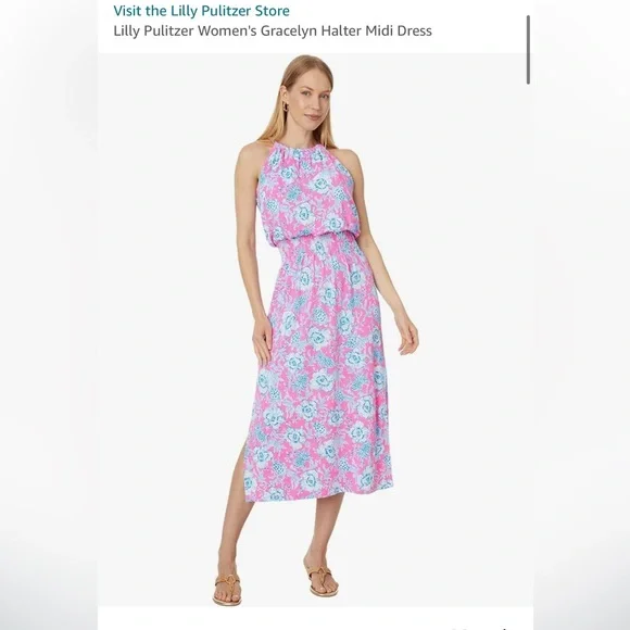 NWT Lilly Pulitzer Gracelyn Halter Midi Dress - size Small - Picture 2 of 2